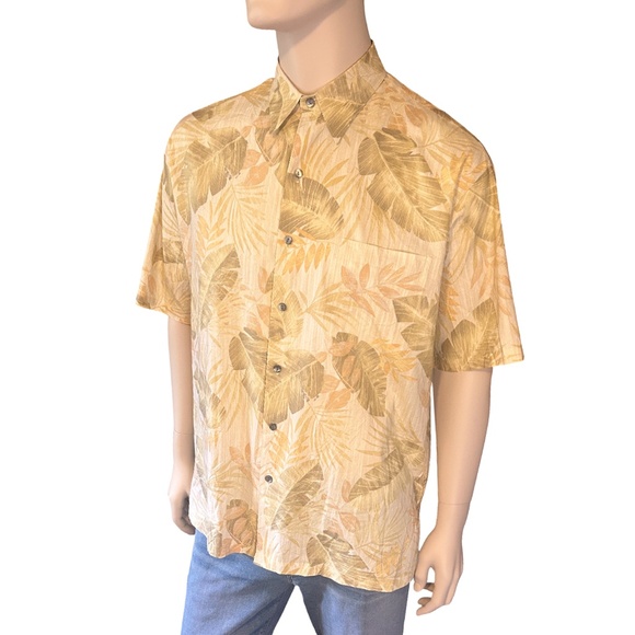 Tori Richard Cotton Lawn Hawaiian Tiki Shirt Leaf Print Made in Hawaii NWOT - Picture 8 of 13